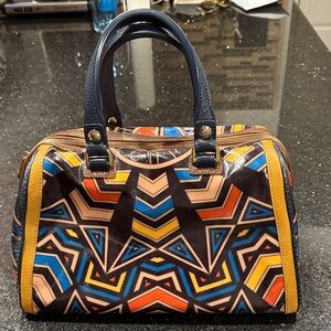 Henri Bendel Multicolor Geometric Satchel